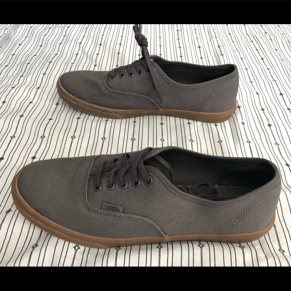 Vans- gray with brown trim